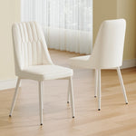 ZUN White dining chairs and living room chairs. Metal legs provide strong support, suitable for W1151P154912