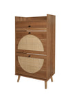 ZUN Rattan, Allen 2 door 1 drawer cabinet, shoe rack, double layer, suitable for entrance W688141533