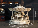 music park 3d Wooden Puzzle Carousel Music Box Handmade Assembly Model Kit Holidays Birthdays 16811073