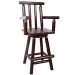 ZUN Rustic Bar Stool - Fir Wood Construction, Chair with Footrest,Wide Armrest, Rustic Kitchen Stool, W465P221173