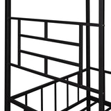 Metal House Bed Frame Twin Size with Slatted Support No Box Spring Needed Black MF289091AAB