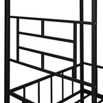 ZUN Metal House Bed Frame Twin Size with Slatted Support No Box Spring Needed Black MF289091AAB