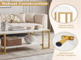 2-Tier Modern Coffee Table with Open Storage Shelf for Living Room & Robot Vacuum Friendly 14480497
