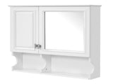 30 Inch Mirror Medicine Cabinet with Open Shelves, Wall Mounted Home Storage with Doors & Mirror, N710P322812K