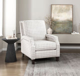 Push Back Reclining Chair Transitional Style Off-White Self-Reclining Motion Chair 1pc Cushion Seat B011P359598