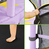 ZUN 55 Inch Kids Trampoline with Safety Enclosure Net, 4.5FT Outdoor Indoor Trampoline for Kids 48122796