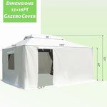 ZUN 12'x16' Gazebo Cover for Hardtop Gazebos, Outdoor Universal Winter Gazebo Cover with Sidewalls and W1859P227656