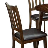 Cozy 3pc Set Round Table And 2x Side Chairs Walnut, Dark Brown Transitional Solid wood B011P162633