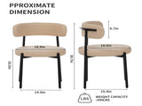 Medieval modern dining chair set, 4 pieces, round seat cushions, black metal legs, curved back 45820409