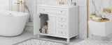 36" Bathroom Vanity with Sink, White Vanity Cabinet with Flip-Out Drawer, 3 Drawers, 2 Soft-Close N725P283623K