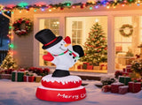 4.8FT Lighted Christmas Inflatable Decoration, Large Rotating Snowman with Motor, Funny Blow Up Yard 74523647
