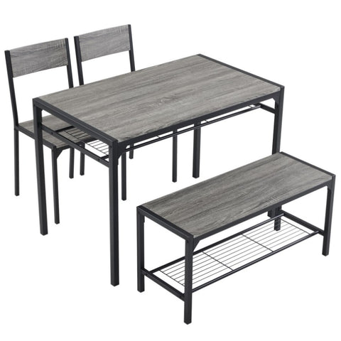 ZUN Dining Table Set for 4, Kitchen Table with 2 Chairs and a Bench, 4 Piece Kitchen Table Set for Small 44282296