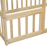 Twin Wood House-Shaped Floor Bed with Fence, Guardrails ,Natural W504P143291