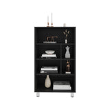 Bellagio 40" Tall Four-Tier Shelf Narrow Bookcase Black B200P253715