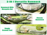3-in-1 Camping Hammock with Automatic Pop-Up Mosquito Net, Lightweight 70D Nylon Portable Hammock 31433634