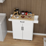 Kitchen island rolling trolley cart with 1 drawer 2 doors with storage racks Adjustable Shelves W282P163314
