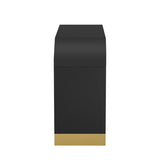 U_STYLE 4-door Curved Corner Design Wavy Door Panel Cabinet with Adjustable Shelves, Suitable for WF530090AAB