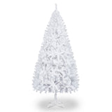 ZUN 7FT Iron Leg White Christmas Tree with 1349 Branches 93237237