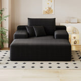 Modern Sofa bed lounger for moviebonus room,No Assembly Required,Black W2824P301533