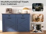 Farmhouse Blue Double Tilt Out Trash for 20 Gallon Trash Cans, Free Standing Recycling W2557P324526