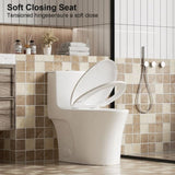 1.1/1.60 GPF Dual-Flush One Piece Toilet,Button on Tank top S-trap, Water-Saving Elongated Comfort W3192P277905