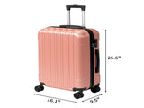ABS Trolley Case 20in 24in 28in 3PCS Suitcase Set Vertical Striped Frosted Case Suitcase Rose Gold 30183418