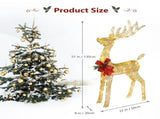 Lighted Christmas Reindeer Outdoor Decorations, Weather Proof 4ft Santa's Sleigh Reindeer Christmas 03912676