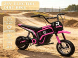 Pink 24V 350W Kids Dirt Bike Electric Motorized, 15 MPH Top Speed, Twist Grip Throttle 12266567