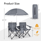 ZUN Outdoor camping chair with umbrella 08116855