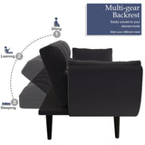 57 "black sofa Soft two armrests throw pillow pillow comfortable fit apartment bedroom small space W1658135106