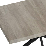 ZUN 55.11'' -70.86"Retro Rectangular Stretch Dining Table, Grey Carole Top With Black Embossed Center W757P147832