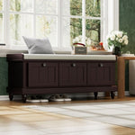 ZUN TREXM Classic Storage Bench with Cushioned Seat and Three Drawers for Entryway and Living Room N715P207812P