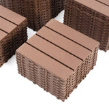 Plastic Interlocking Deck Tiles,44 Pack Patio Deck Tiles,12"x12" Square Waterproof Outdoor All W206P151693