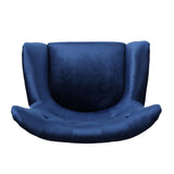 Seigfried Mid-Century Velvet Arm Chair, Navy Blue / Black, 28.5D x 34.25W x 39.75H in 56589.00NVLTNBLU