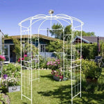 ZUN Metal Garden Arch Iron Garden Arbors Gazebo Dia 81.3'' x 114.2'' High Birdcage Shape Pergola W1586104488