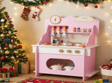 Pink Wooden Toddler Play Kitchen with Sink & Accessories, Safe Gift for Kids 3 00113003