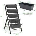 ZUN Gray Raised Garden Bed 23826876