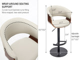 Faux Leather Wooden Adjustable Bar Stools, 360 Degree Swivel Bar Chair with Backs,Bar height Couner W2195P414780