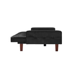 Black Convertible Double Folding Room Sofa Bed, PU Leather, Tufted Buttons, Suitable for 97825531