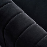 Contemporary Velvet Sofa Couch 84.25''W for Living Room, Black W57946163