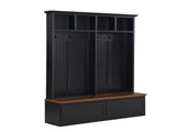 Farmhouse 4-in-1 Hall Tree with Wood Grain Bench, Mudroom Versatile Coat Rack with 2 Large Drawer, 59466050