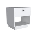 ZUN Paris 1 Drawer Nightstand , End Table, Side Table Open Lower Shelf -White B20092136