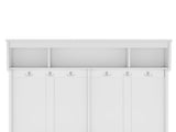 Modern Hallway Hall Tree Metal Hooks and Storage Space, Multi-Functional Entryway Coat Rack W1580P327014