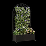 round Metal Planter Box with Trellis Raised Garden Bed with 4 wheelsTrellis & Privacy Screen for W347P331028