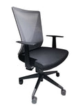 ZUN Black Wengue and Smokey Oak Swivel Adjustable Height Fixed Armrest Office Chair B06280632