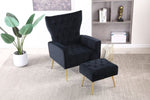ZUN Modern Accent Chair with Ottoman, Comfy Armchair for Living Room, Bedroom, Apartment, Office W136192194
