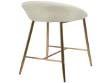 26" Counter Stool with Gold Frame and Cream Fabric - Set of 2 B202P222082