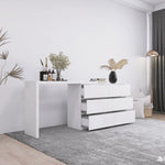 ZUN Extended Desktop 6 Drawers Chest of Drawer without Handle White Color Vanity W2139134917