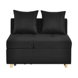 Convertible Sleeper Sofa Chair Adjustable Backrest Recliner with Pullout Sofa Bed with Wheels, W1413P227516