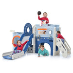 ZUN 10-1 Toddler Slide Set,Kids Slide for Toddlers Ages 1+, Basketball Hoop, Tunnel and Storage Space, N710P173049C